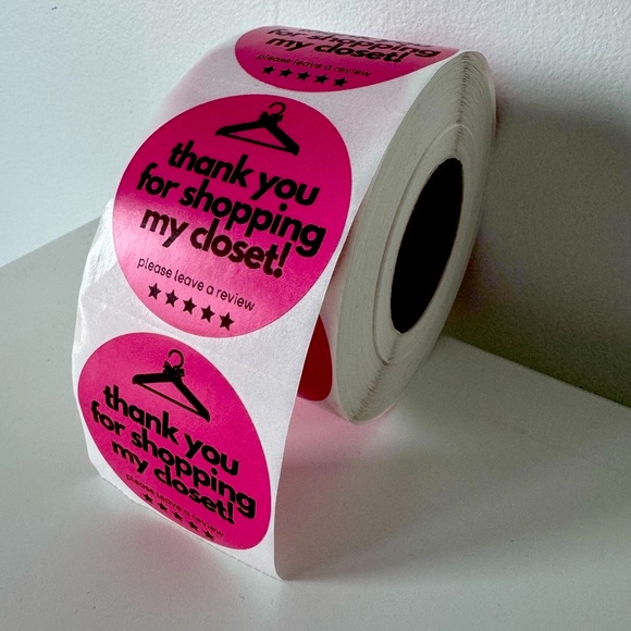 Thank you for shopping my closet , please leave a review sticker label new - Picture 7 of 11